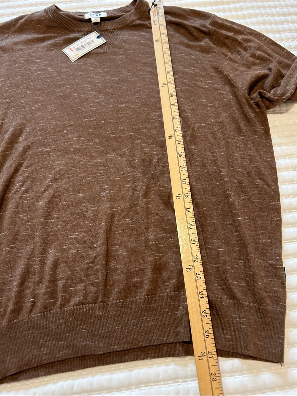 Men's Brown Crewneck Sweater by BONO - Lightweight Knit XL